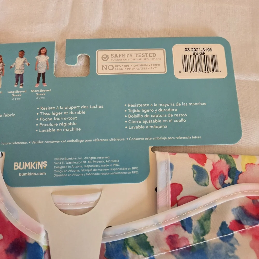 Bumkins SuperBib 3-Pack Ages 6-24 Months Watercolor & Brushstroke NWT